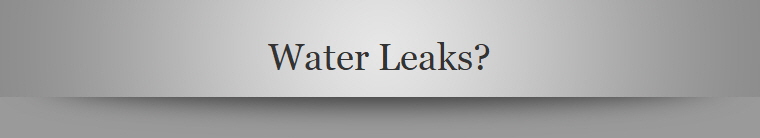 Water Leaks?